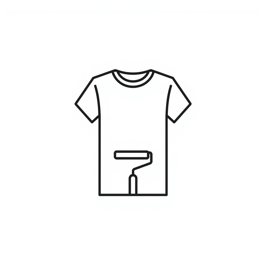 a t-shirt with a paint roller