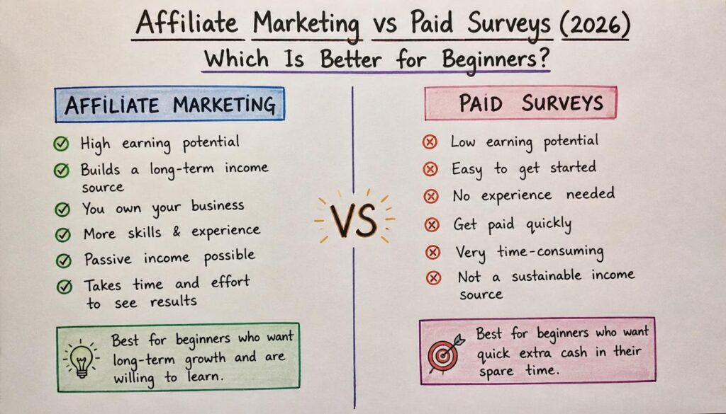 Affiliate Marketing vs Paid Surveys