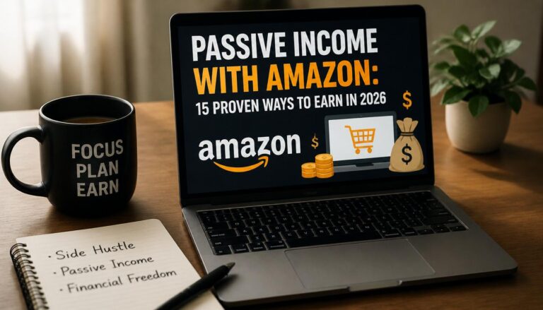 Passive income with Amazon using affiliate marketing, KDP, FBA, and Merch